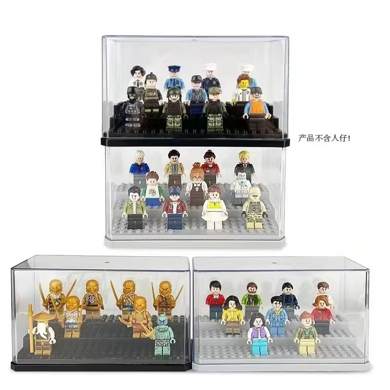 Building Block Mini - Acryl-Mini-Puppen-Displaybox, stapelbare, staubdichte Sammelbox für Bausteine,