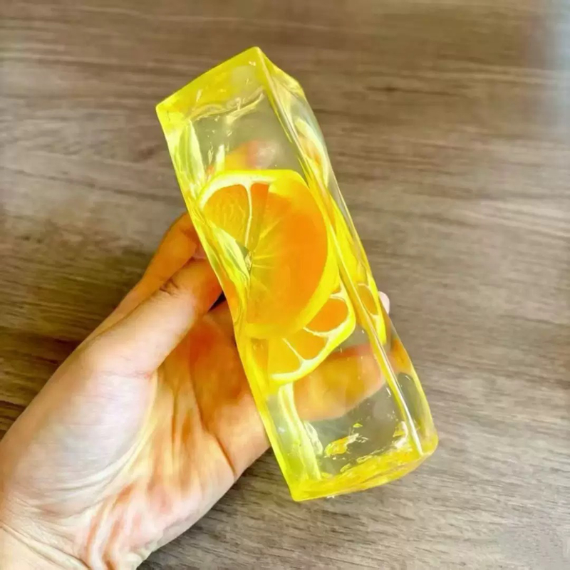 Fidget Cube Original - Kawaii Transparenter Obst-Eiswürfel Squishy Spielzeug, sensorisches